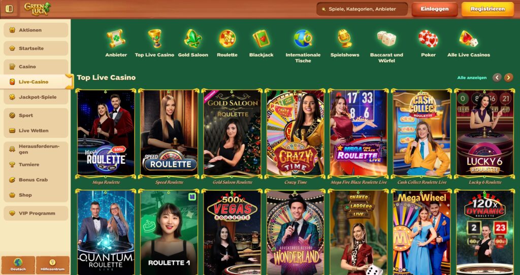 Greenluck Casino Live Games