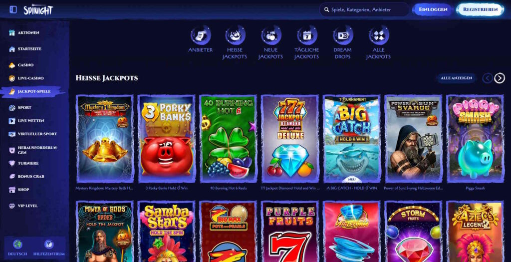 spinight jackpots