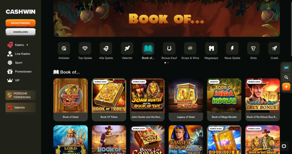 cashwin book of spiele