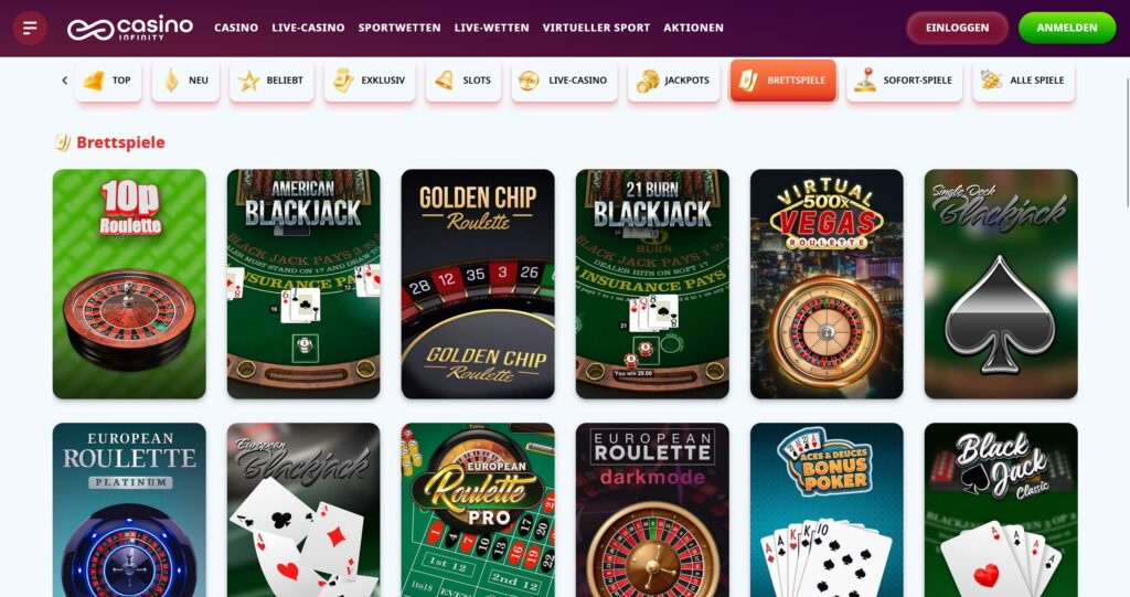 casino infinity tischspiele