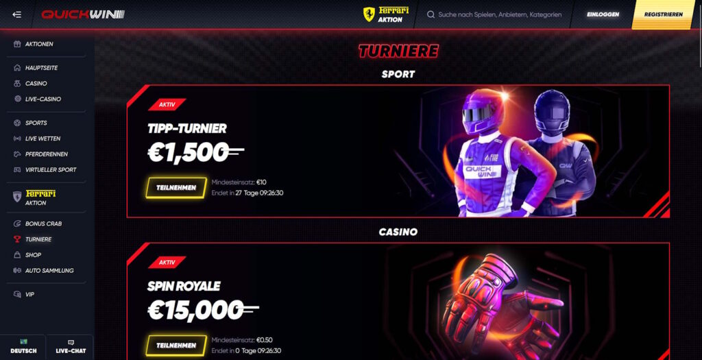 Quickwin Casino Turniere